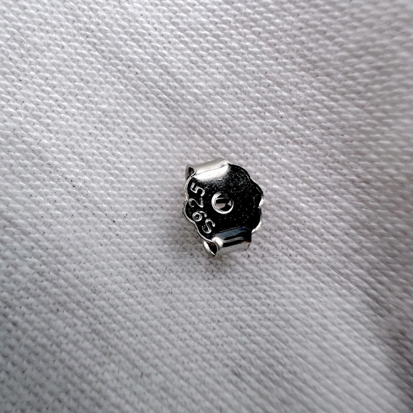 .925 Sterling Silver Aquamarine Cz & Clear Cz Heart Earrings - Picture 7 of 16